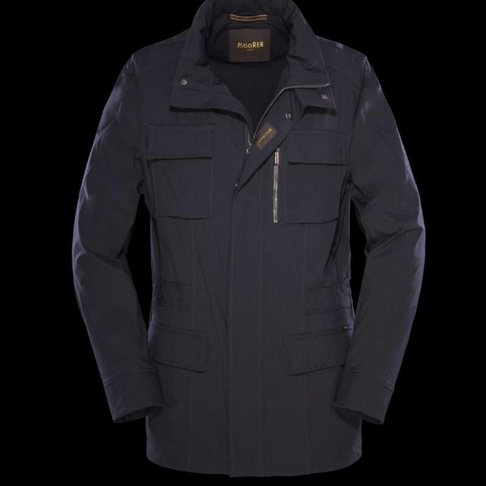 MoorEr | Mens Waterproof Multi Pocket Field Jacket in Navy